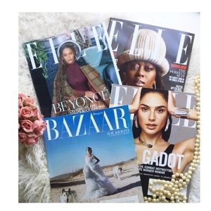 NEW • 4 Issues of ELLE & Harper’s BAZAAR Magazines Beyoncé Zoë Kravitz Gal Gadot